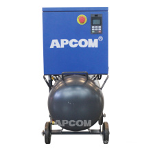 Low noise APCOM 0.5m3/min 8bar air tank 4kw screw air compressor 220v